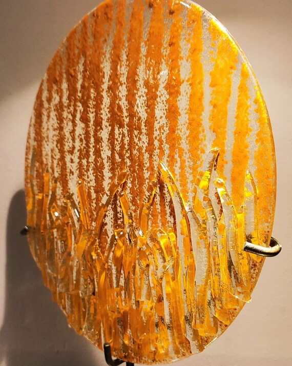 Fused Glass Sun Afford Fused Glass Art Fused Glass Etsy
