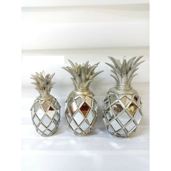 Verspiegelte Ananas,Silber Ananas Set,Ananas Objekt,Home Dekor,Home Accessoire,Gold Ananas,Büro Dekoration,