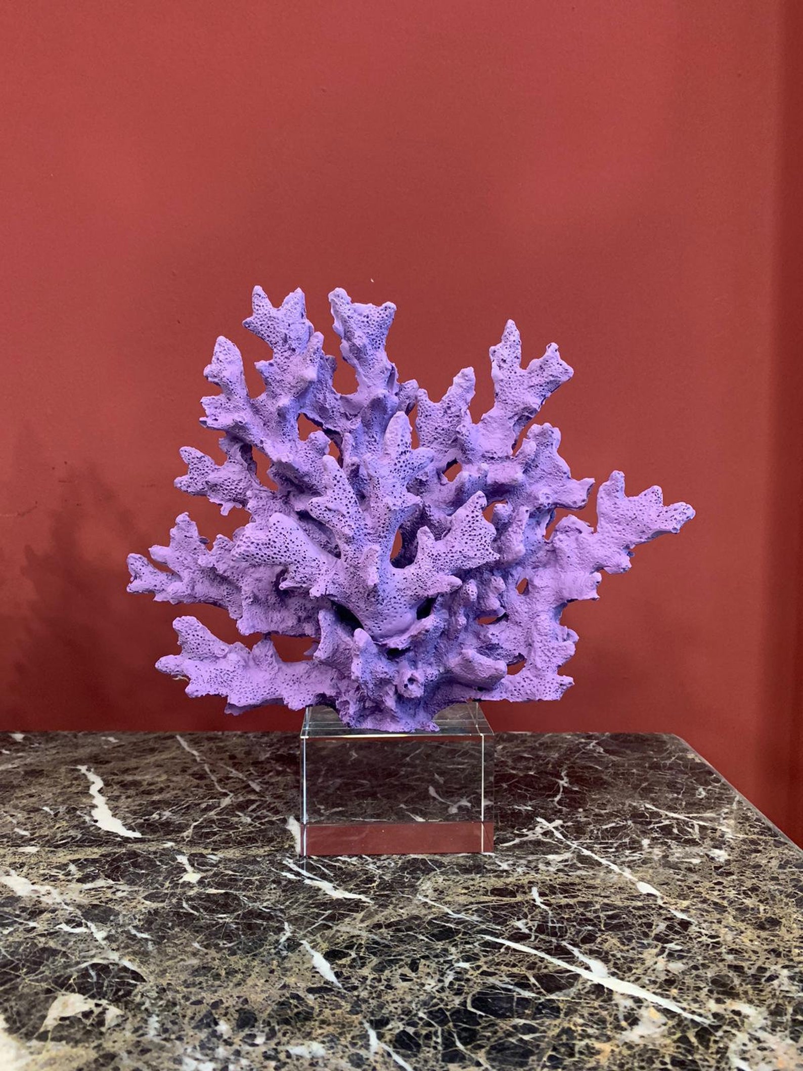 Pink Coral Coral Objectcoral Decor Coral Stone Sculpture Etsy