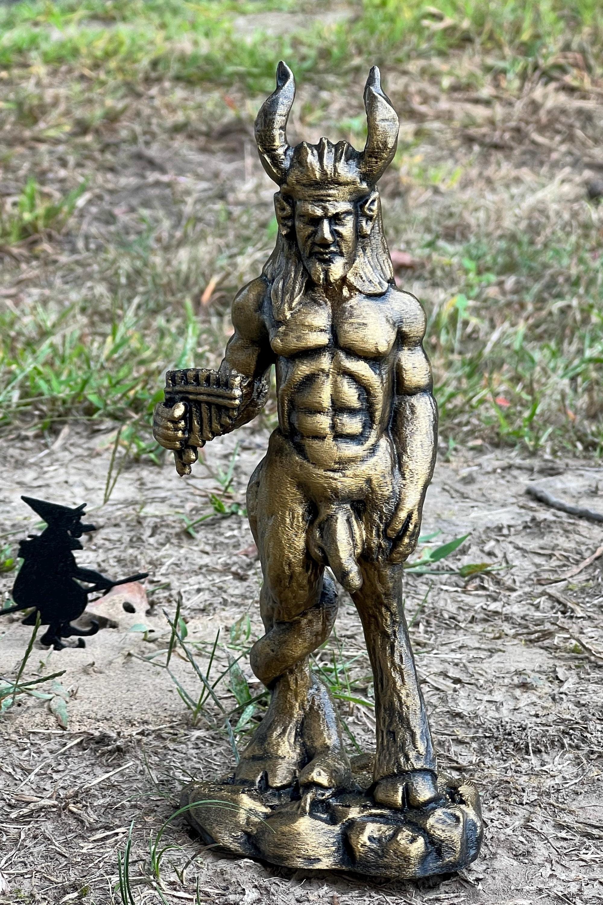Hand-painted 3d Printed Pan Statue: 9in God of Groves and Forests