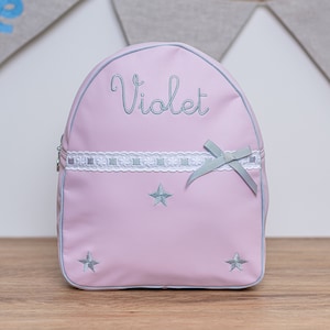 Sac à dos personnalisé pour enfants, sac à dos brodé pour enfants, sac à dos pour bébé avec nom, sac à dos pour bébé, étoiles en similicuir et broderie