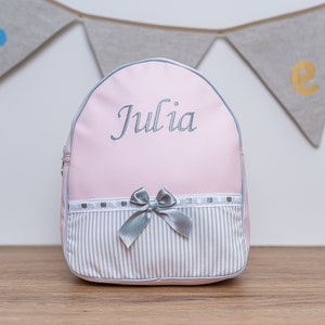 Sac à dos personnalisé pour enfants, sac à dos brodé pour enfants, sac à dos pour enfants avec nom, sac à dos pour bébé, ruban en similicuir et rayures