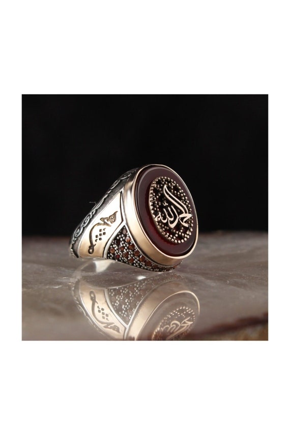 Alhamdulillah Written Agate Stone 925 Sterling Silver Etsy
