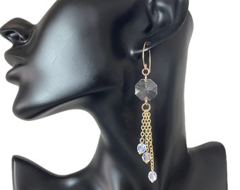 Crystal Drop Earrings|Gold filled|anthropologie inspired