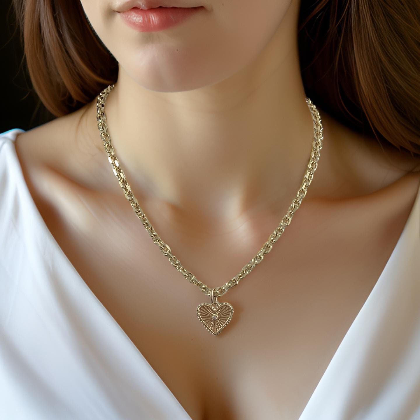 The Forever Necklace|radial heart necklace|gold|spike heart necklace