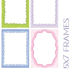 Hand Drawn Wavy Scallop Frames 5x7