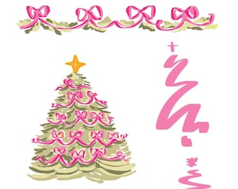 Abstract Christmas Set Hand Drawn Clip Art PNG