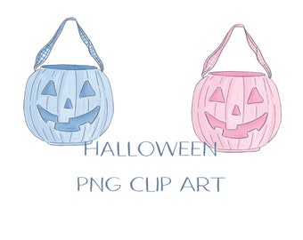 Pink und Blau Kürbis Eimer Clip Art PNG