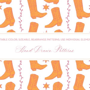 Hand Drawn Western Vector Pattern