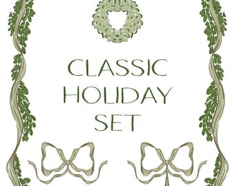 Klassischen Urlaub Rahmen Set Clip Art PNG