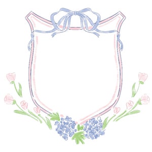 Hydrangea and Tulip Crest PNG