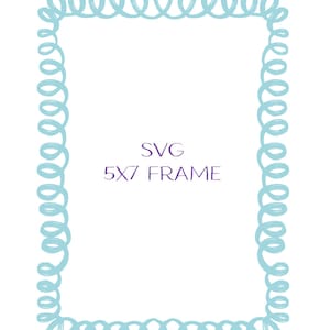 May include: A light blue frame with a wavy, hand-drawn border. The text "SVG 5X7 FRAME" is centered in the frame.
