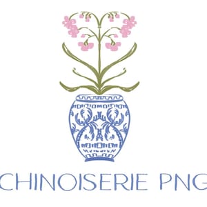 Conjunto de imágenes prediseñadas de plantas chinoiserie