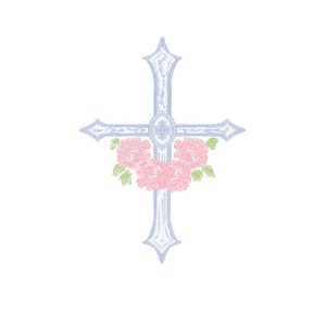 Rosa Hortensie Blumen Kreuz Hand gezeichnet Clip Art