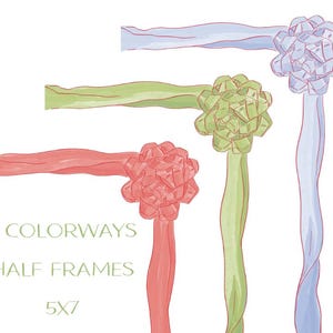 Holiday Ribbon Bow Frames PNG Clip Art