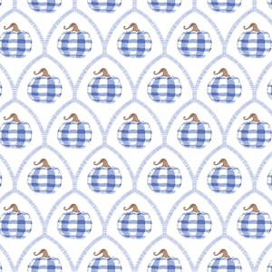 Gingham Kürbis und Jakobsmuschel Muster PNG