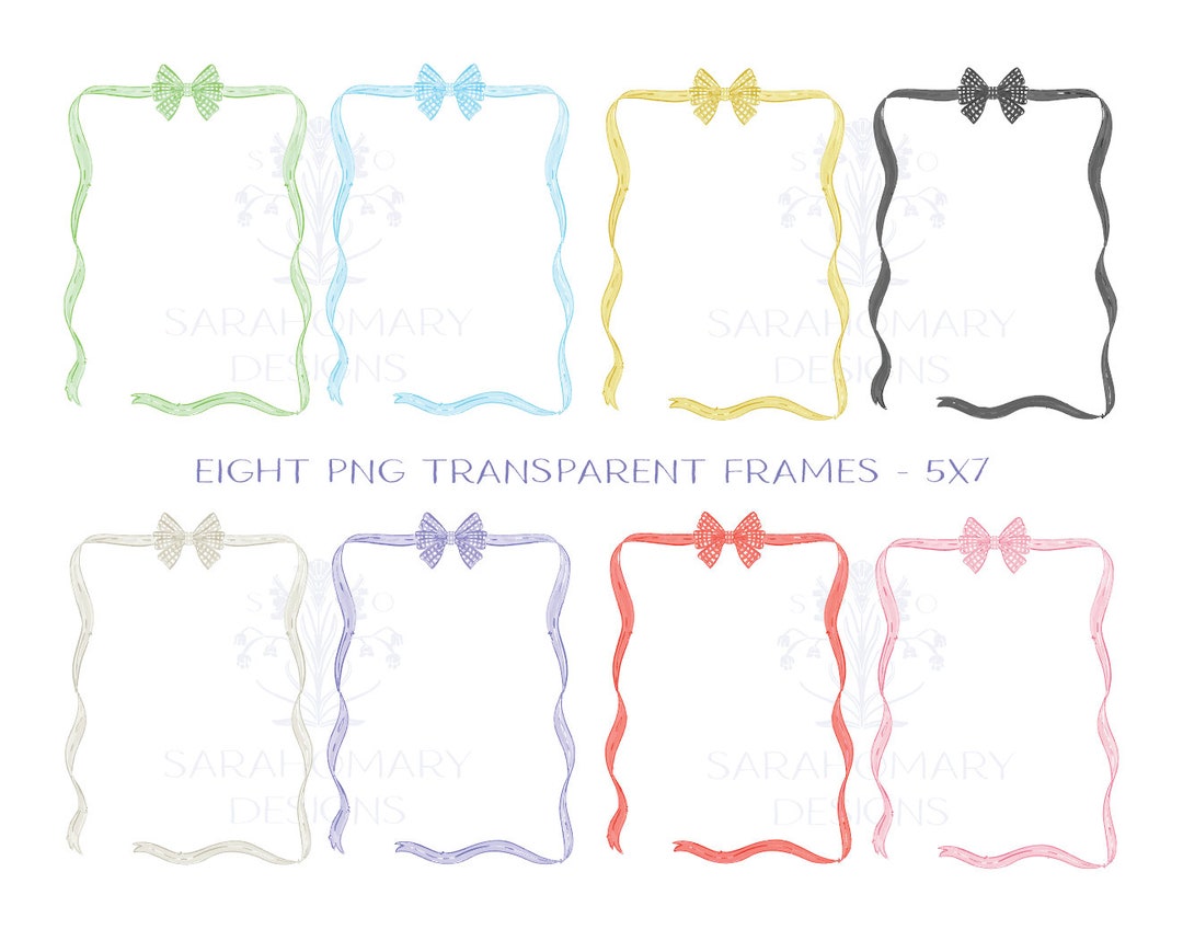 Gingham Bow Frames PNG Clip Art - Etsy