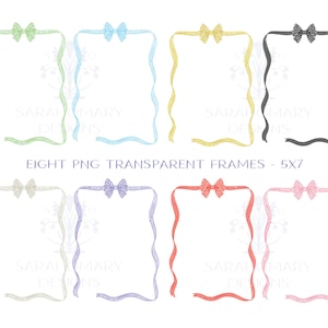 Gingham Bow Frames PNG Clip Art