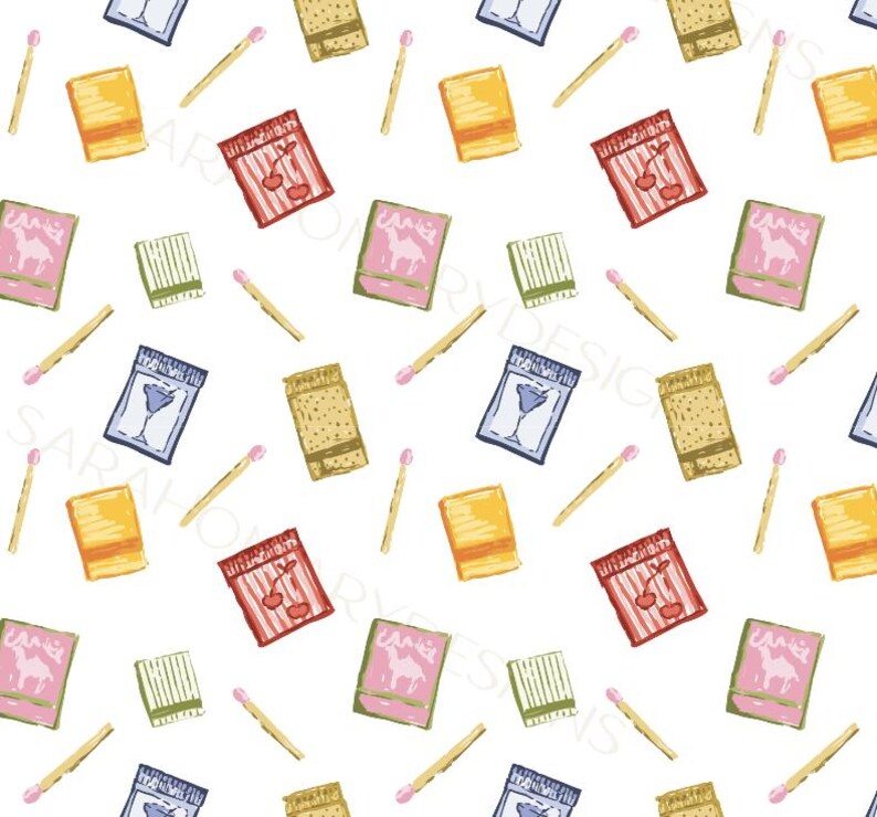 Matchboxes Patern Chic Matchbook Pattern and Clip Art Set Hand Drawn - Etsy