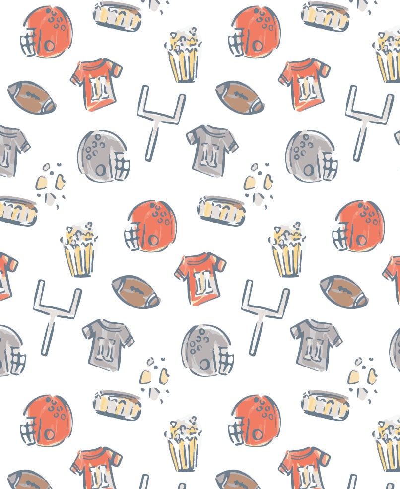 Hand Drawn Football Tailgate Pattern