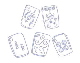 Mahjong Chinoiserie Clip Art SVG