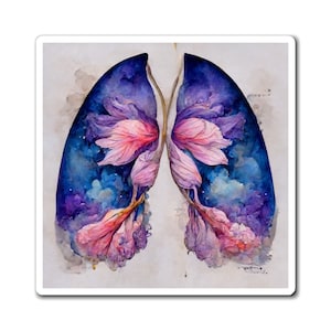 Watercolor Lungs Chronically Ill Magnet, Chronic Illness Gift, Invisible Illness, Disability Magnet, Invisible Disability, Auto-Immune