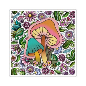 Magic Mushroom Sticker, Hippie Sticker, Boho Sticker, Cottagecore Sticker