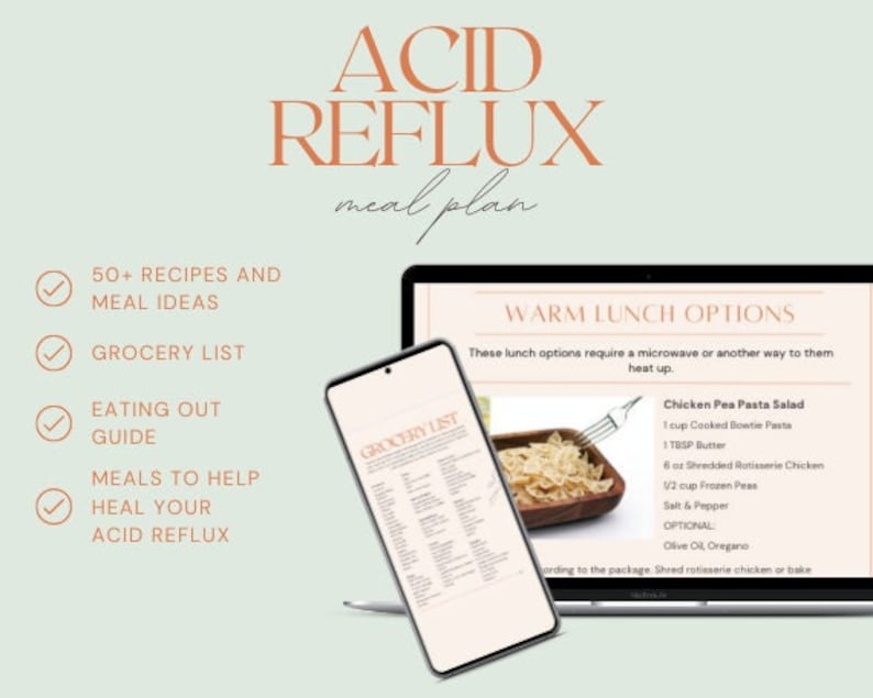 Acid Reflux Meal Plan Acid Reflux Friendly Recipe Book GERD Recipes