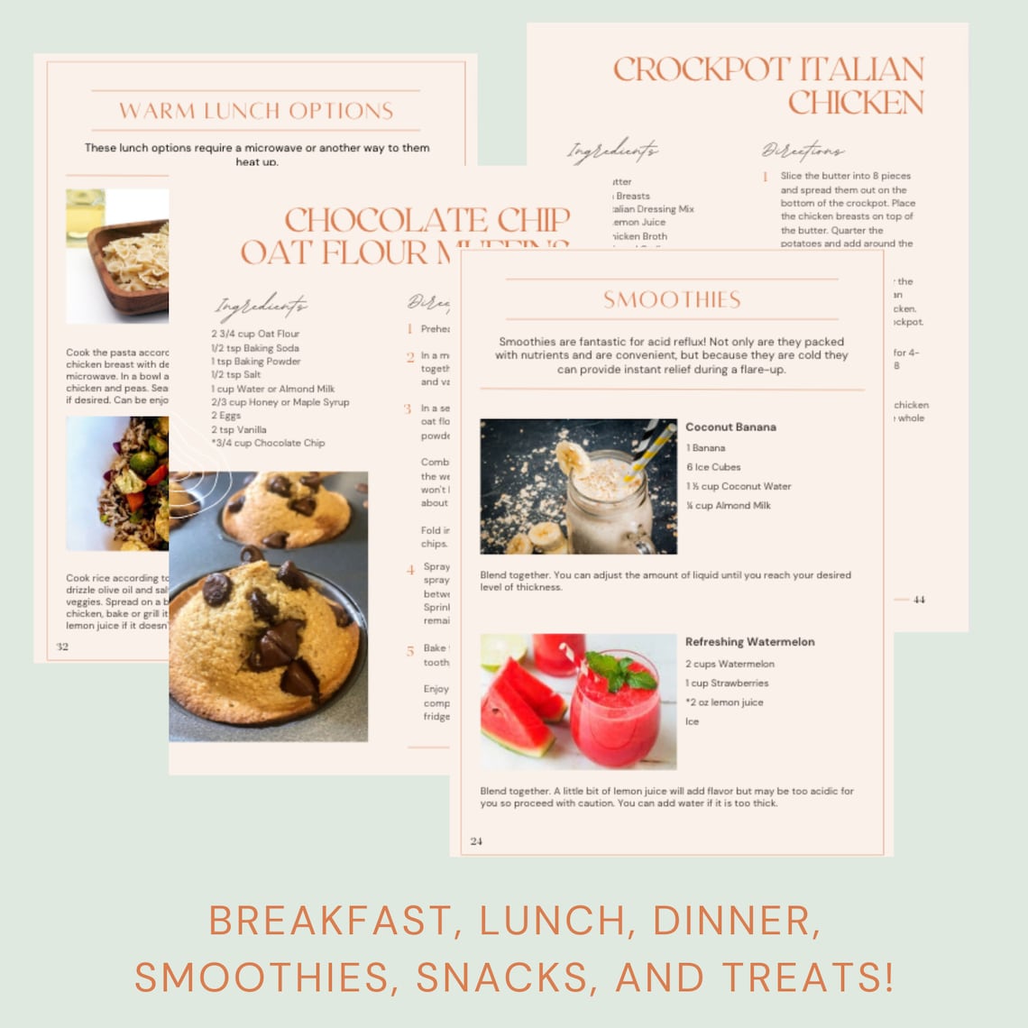 Acid Reflux Meal Plan Acid Reflux Friendly Recipe Book GERD Recipes