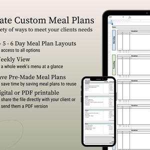 Digital Editable Macro Meal Plan Template for Coaches (for Commercial ...