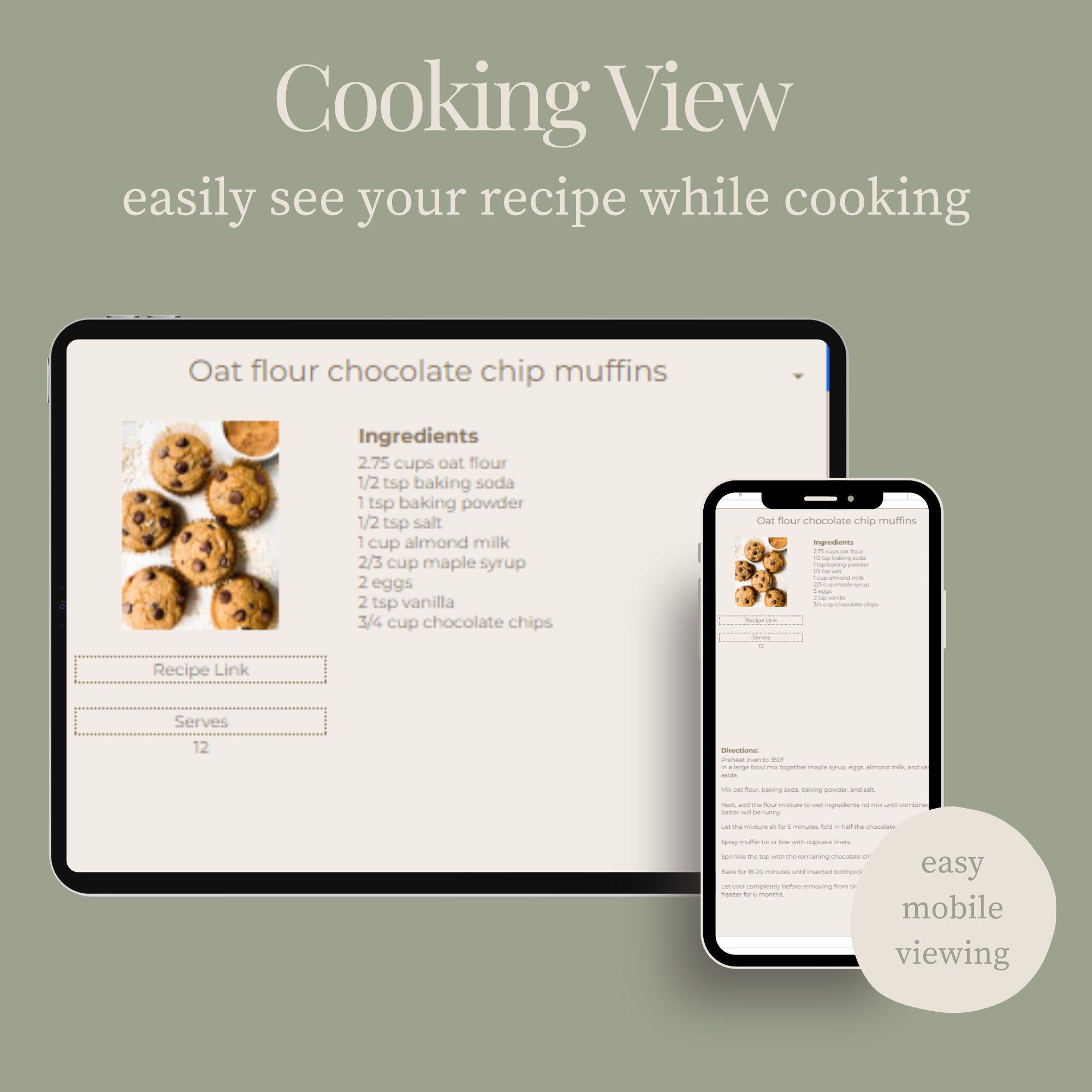 Digital Recipe Book Google Sheets Template Organize View and Meal 
