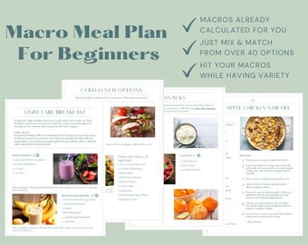 Einfacher Makro-Speiseplan für Anfänger | Makro-Speiseplan | Makro-Rezeptbuch