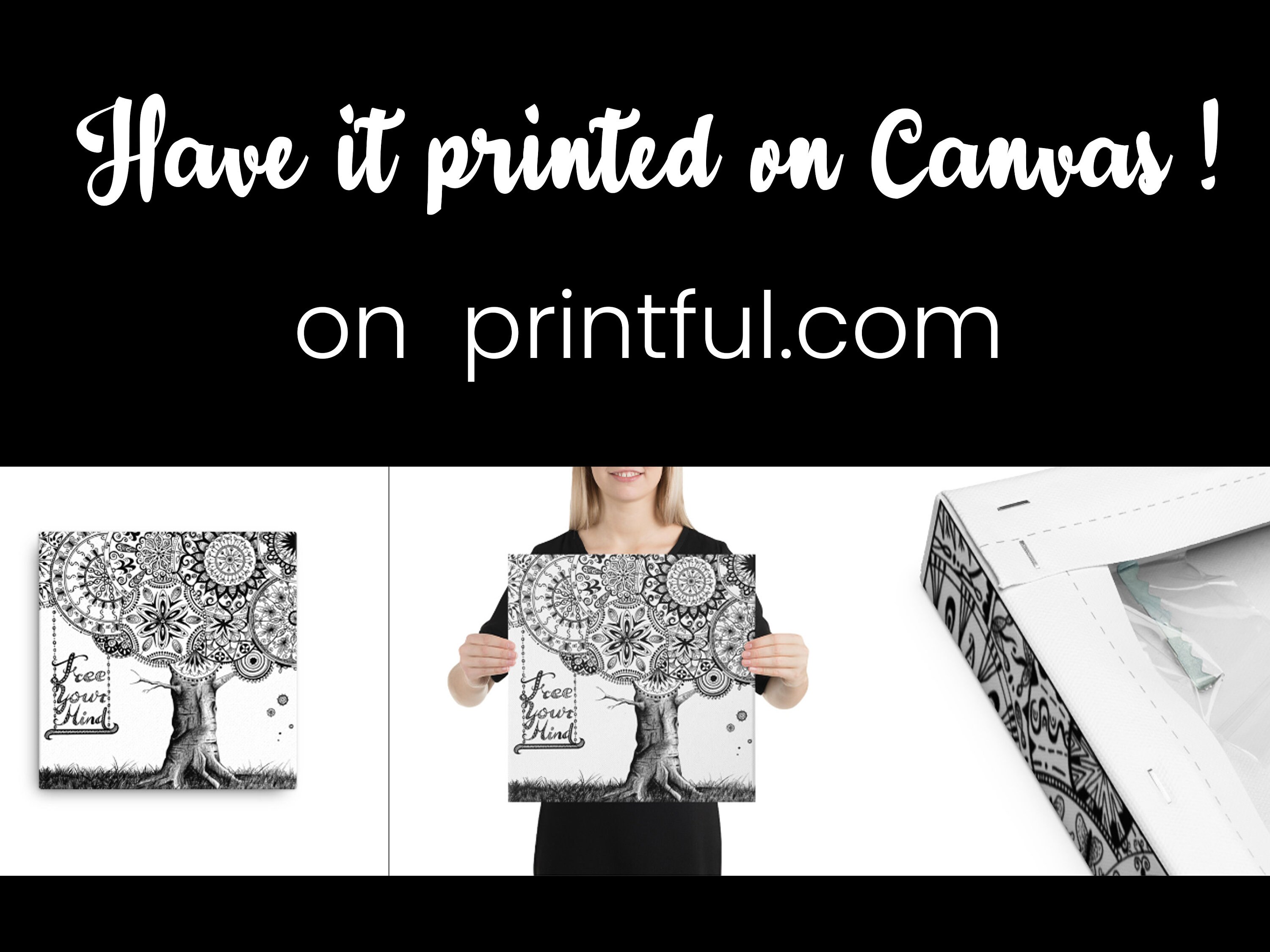 Art Print in Modern Mandala Style for Download Inspirational Phrase ...