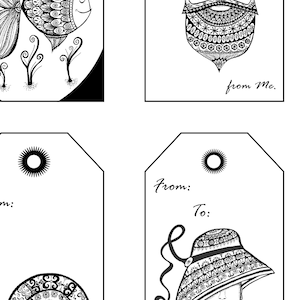 Printable Present Tags for Any Occasion Set of 4 Designs Elegant Modern ...
