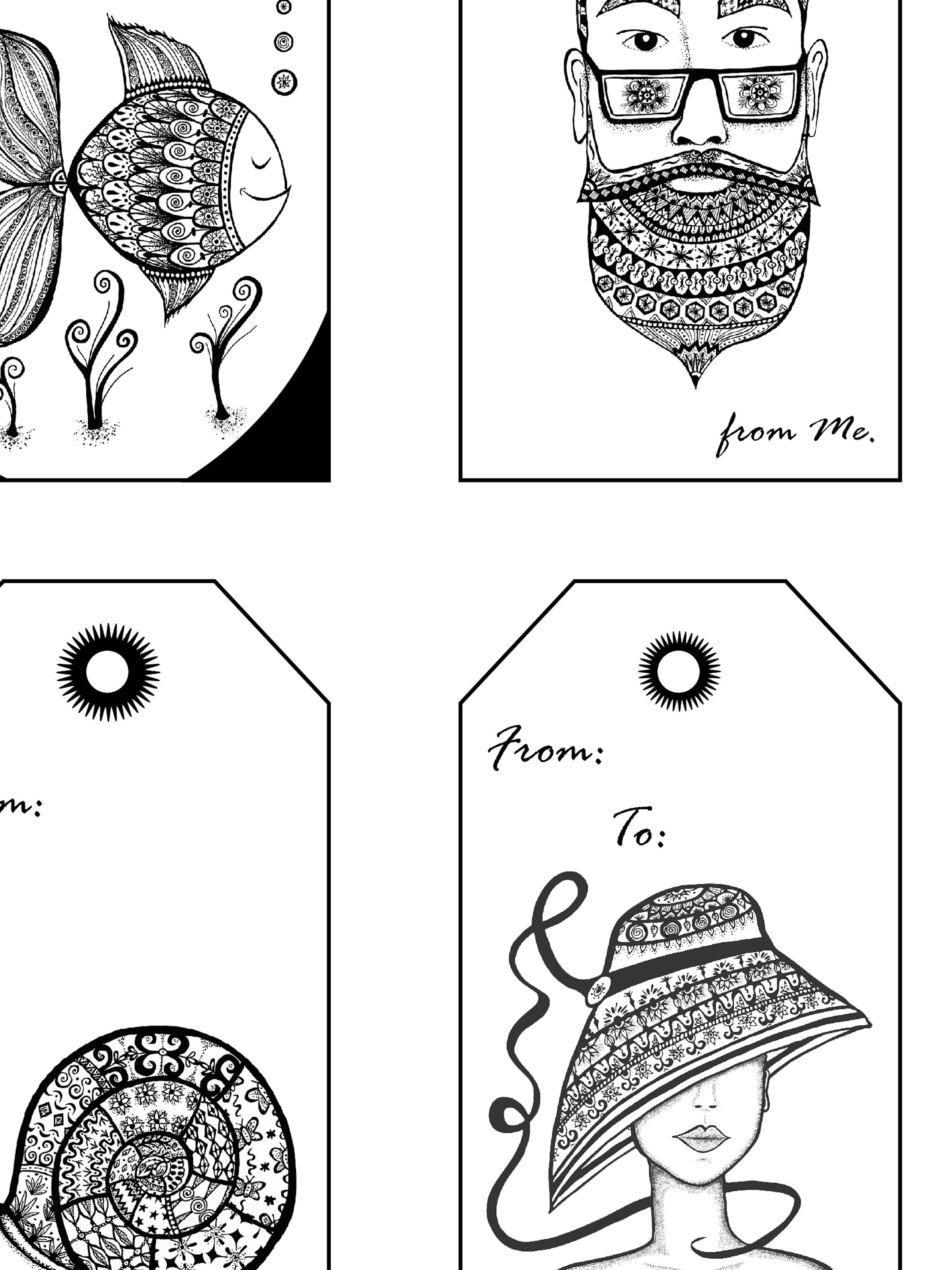 Printable Present Tags for Any Occasion Set of 4 Designs Elegant Modern ...