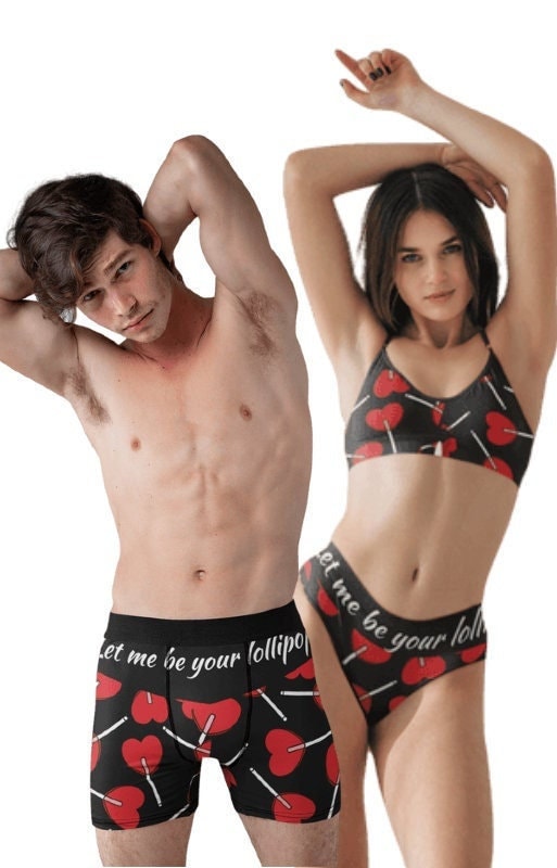 Two Hearts One Love Couples Matching Underwear Set, His and Hers