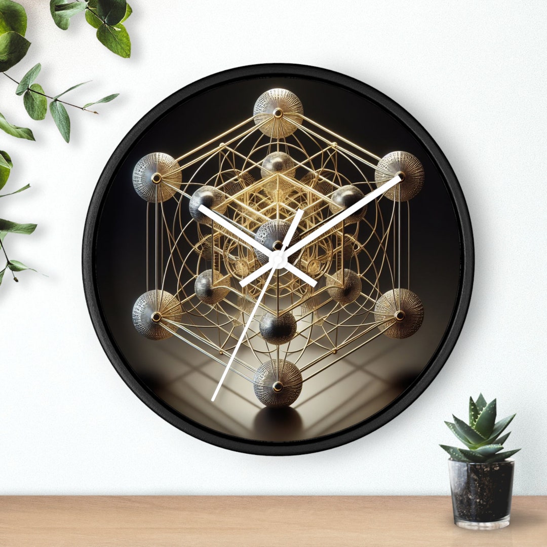3d Gold Metatron Cube Sacred Geometry Wall Clock,yoga Meditation Room ...