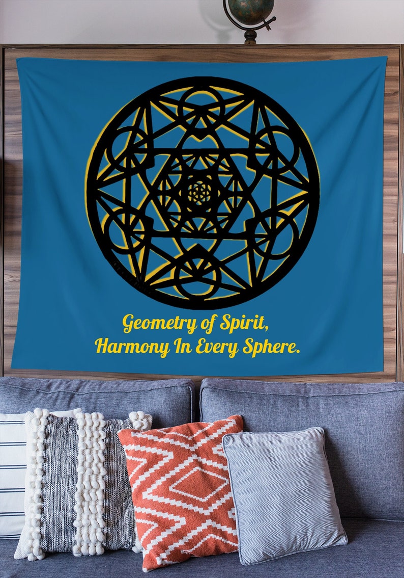 Custom Metatron Cube Wall Hanging Tapestry Gift for Housewarming