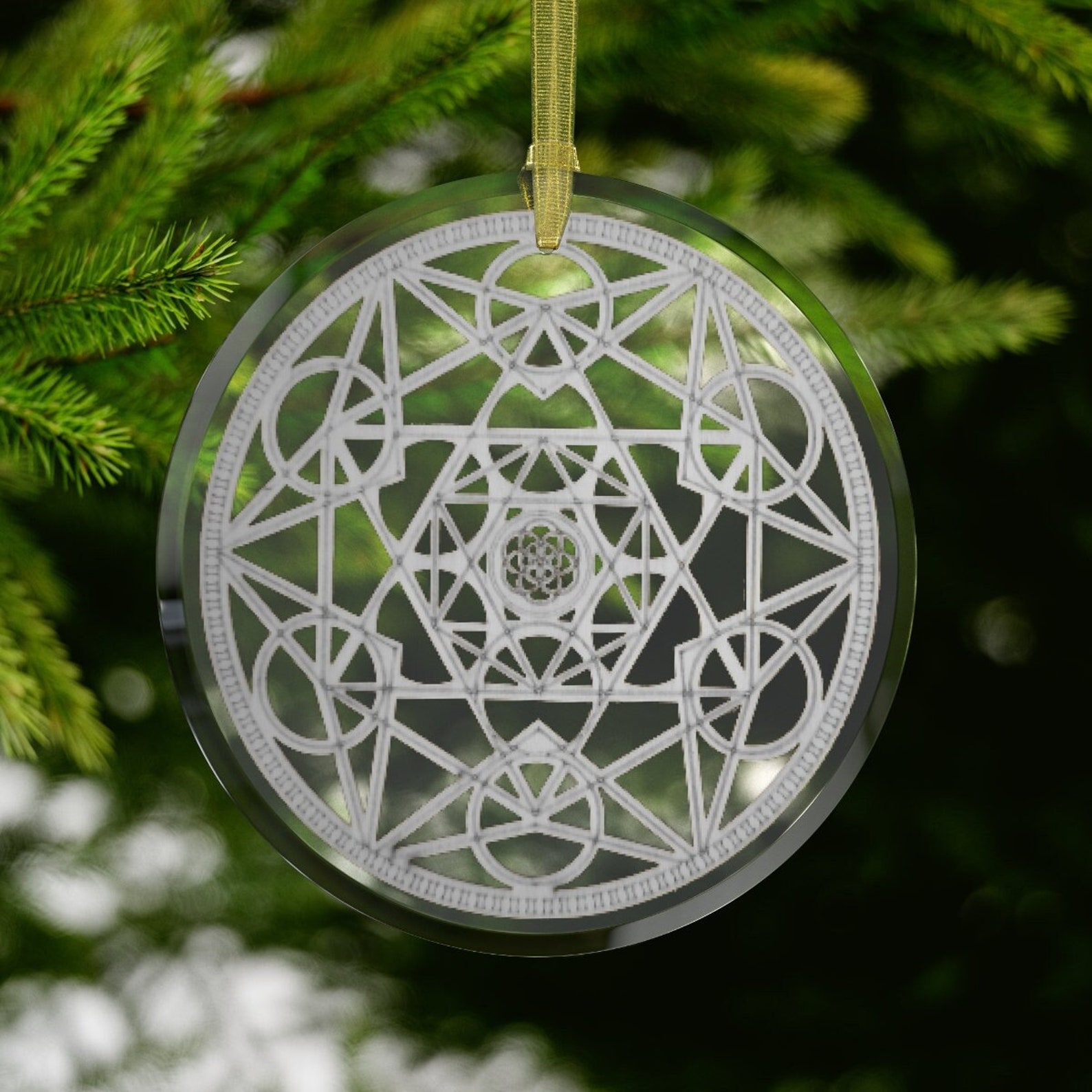 Metatron Cube 3D Sacred Geometry Ornament Glass - Etsy