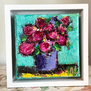 Mini Original Abstract Floral Painting