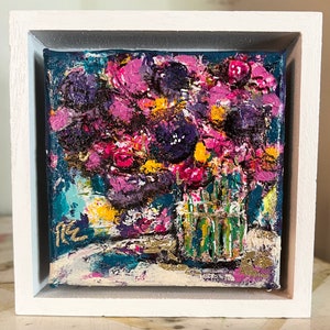 Mini Original Abstract Floral Painting