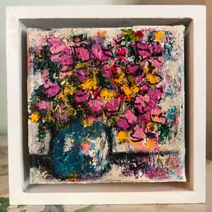 Mini Original Abstract Floral Painting