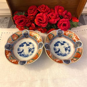 Pair of Oriental Imari Style Bowls