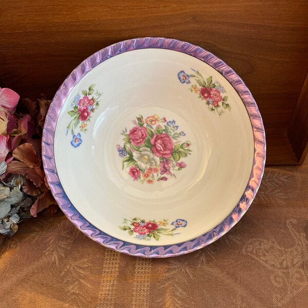 Japanese Lustreware Floral Bowl