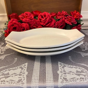 White Oval Serving Plates set of 3