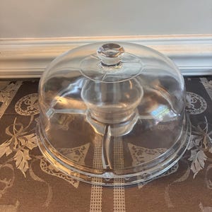 Vintage Glass Multi-use Cake Stand with Clear Dome