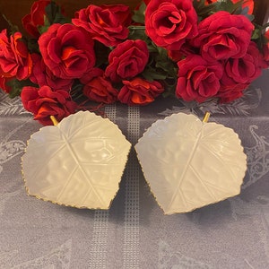 Lenox Ivory Leaf Trinket Dishes