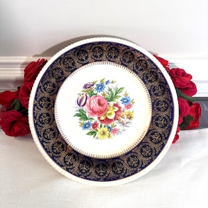 Simpson Pottery Solianware Cobalt Edge Dinner Plate