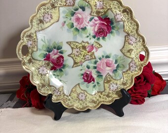 Gorgeous Handpainted Nippon China Gilded Plate Pink Roses - Etsy
