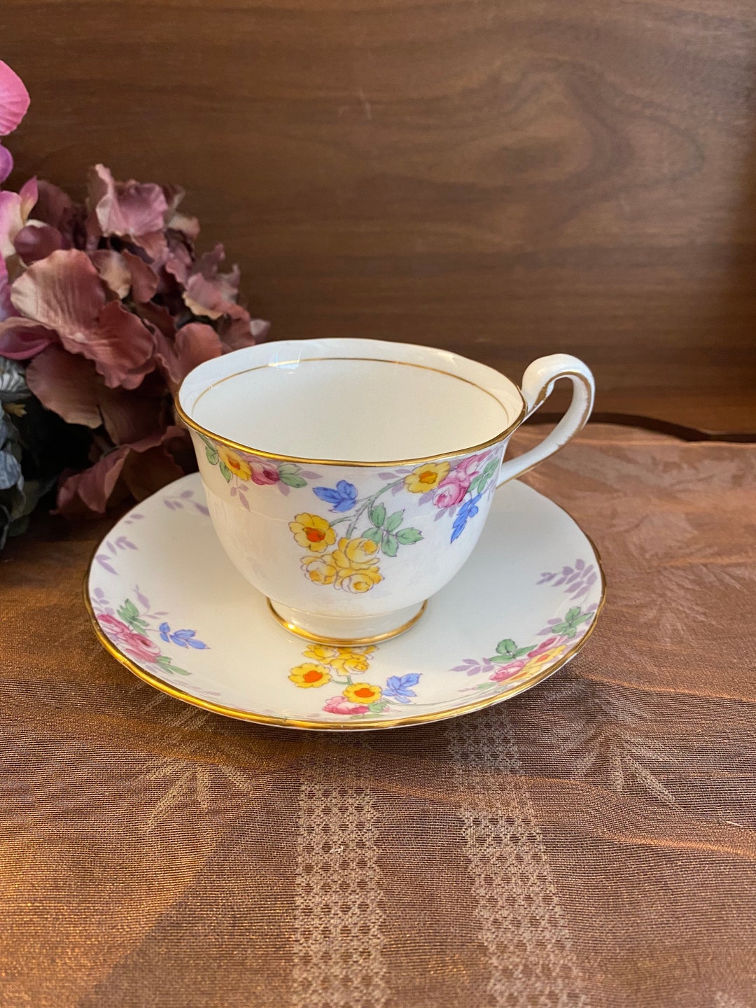 Royal Chelsea Spring Bouquet Teacup and Saucer Set - Etsy